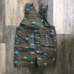 Carters 0-3 month whale patterned overall shorts
